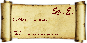 Szőke Erazmus névjegykártya