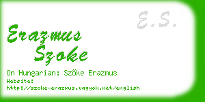 erazmus szoke business card